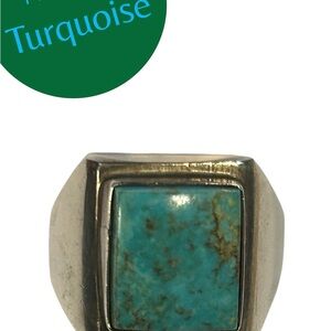 Genuine Men’s Silver Turquoise Ring